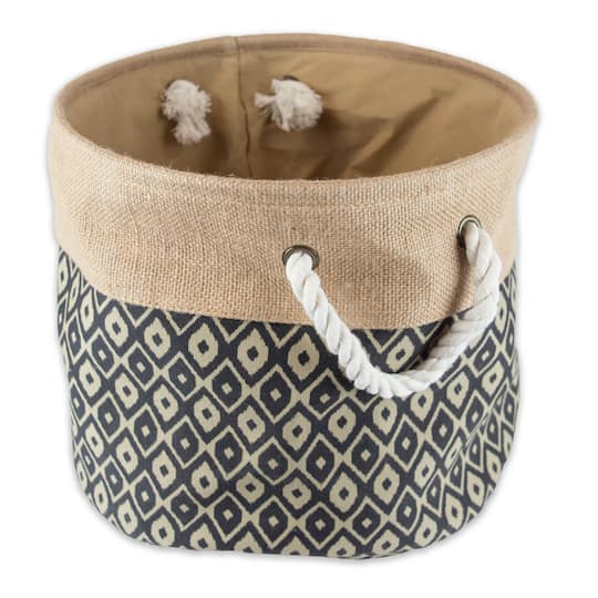 DII® 9" Ikat Round Burlap Bin